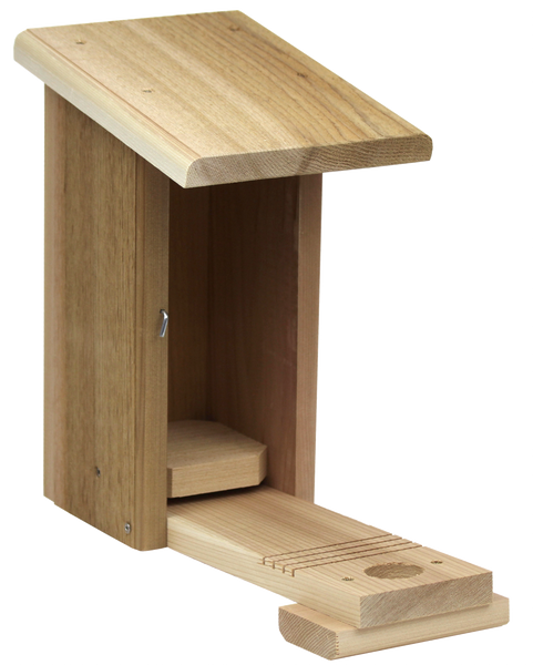 Cedar bluebird nest box with easy open panel