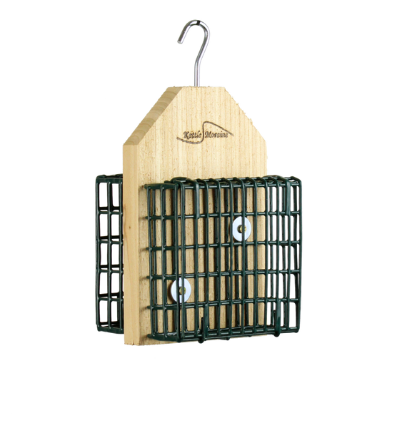 cedar hanging suet feeder with cages