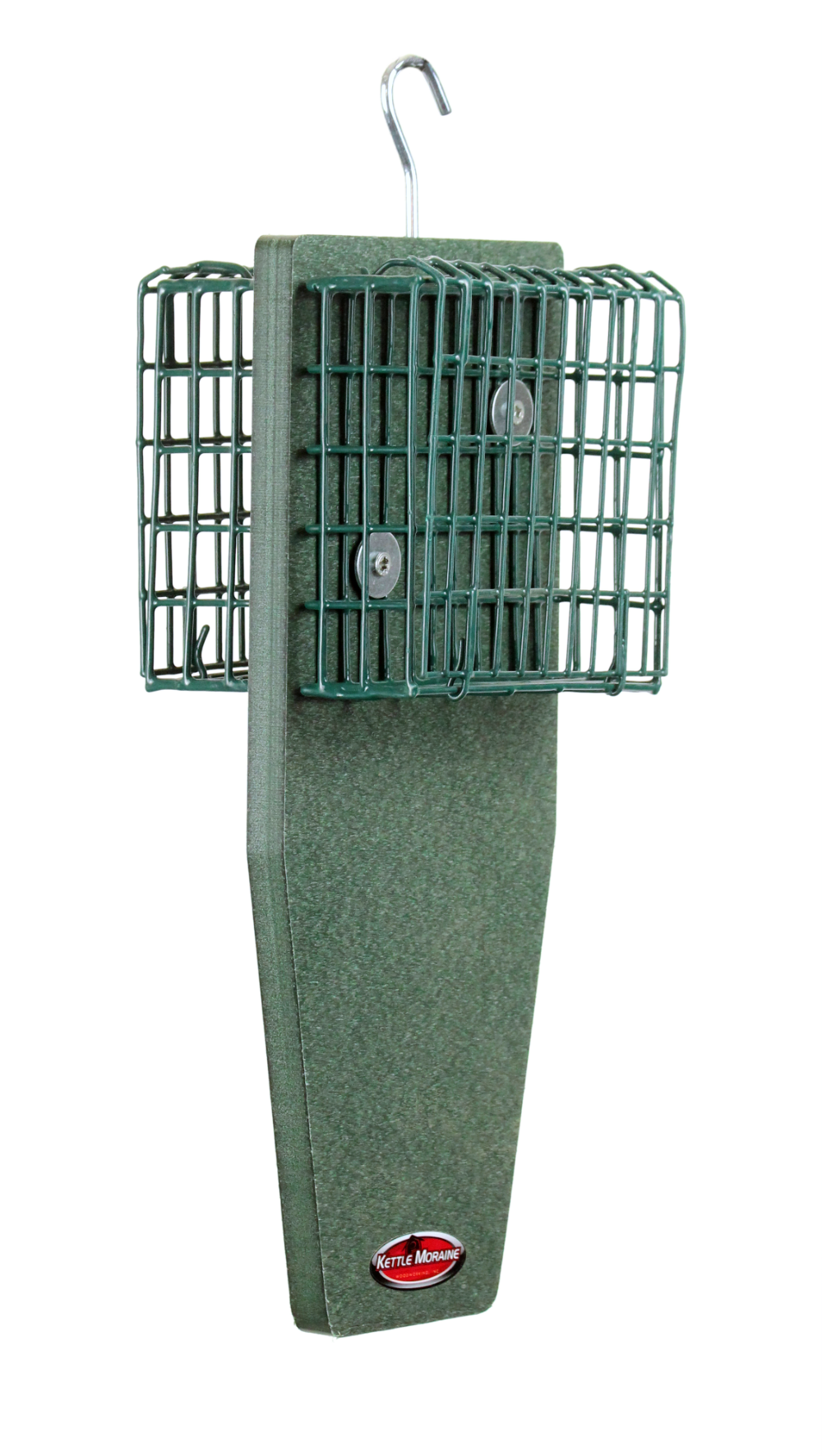 sturdy suet cage feeder with tail prop for woodpeckers