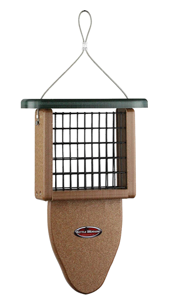 single kettle moraine recycled suet feeder with tail prop