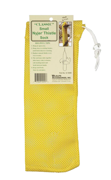 yellow nylon finch sock feeder