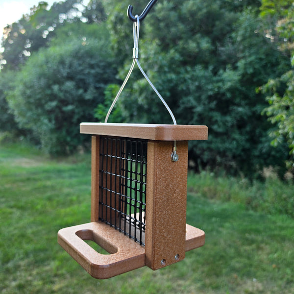 Recycled Suet Feeder with a Perch