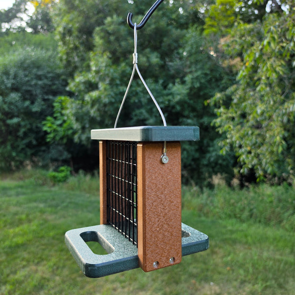 Recycled Suet Feeder with a Perch