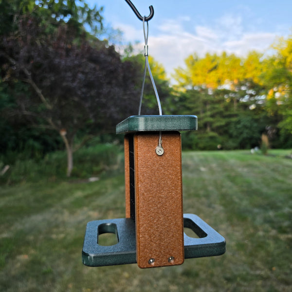 Recycled Suet Feeder with a Perch
