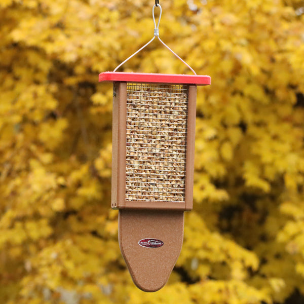 Recycled Peanut Splits Feeder with Tail Prop