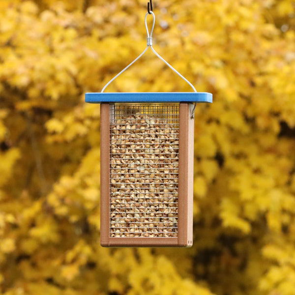 Recycled Peanut Splits Feeder with Tail Prop
