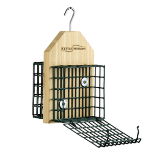 Double Hanging Suet Cage Feeder (Cedar)