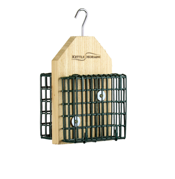 Double Hanging Suet Cage Feeder (Cedar)