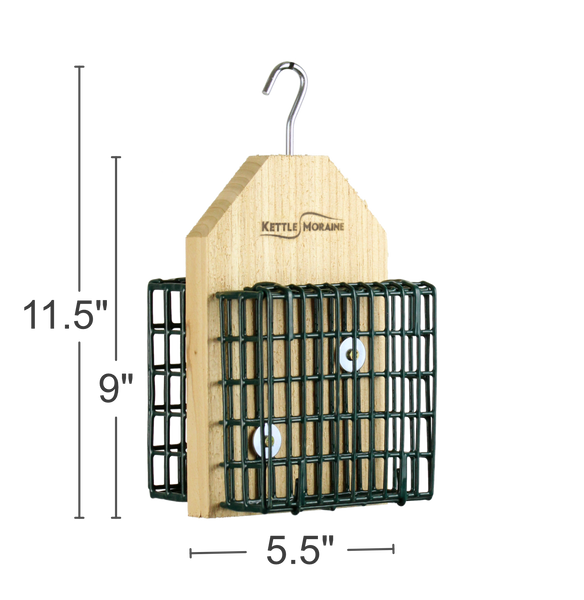 Double Hanging Suet Cage Feeder (Cedar)