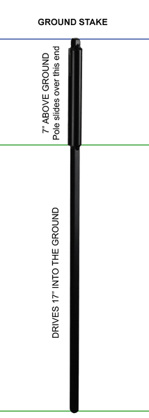 diagram of ground stake for bird feeder pole