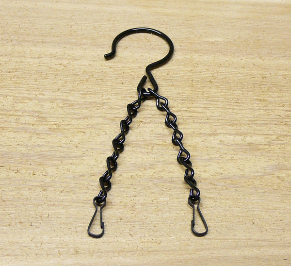 black chain with hook for hanging birdhouses