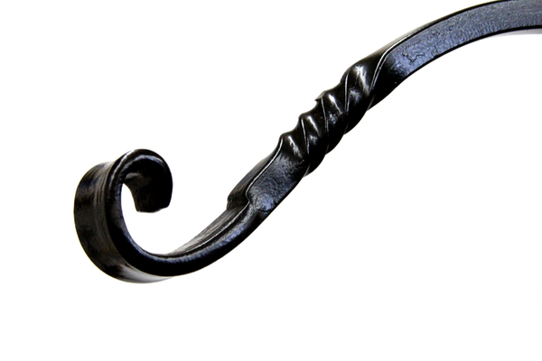 close up of wrought iron hook