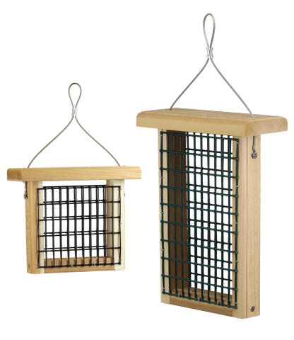 hanging suet feeder in two sizes