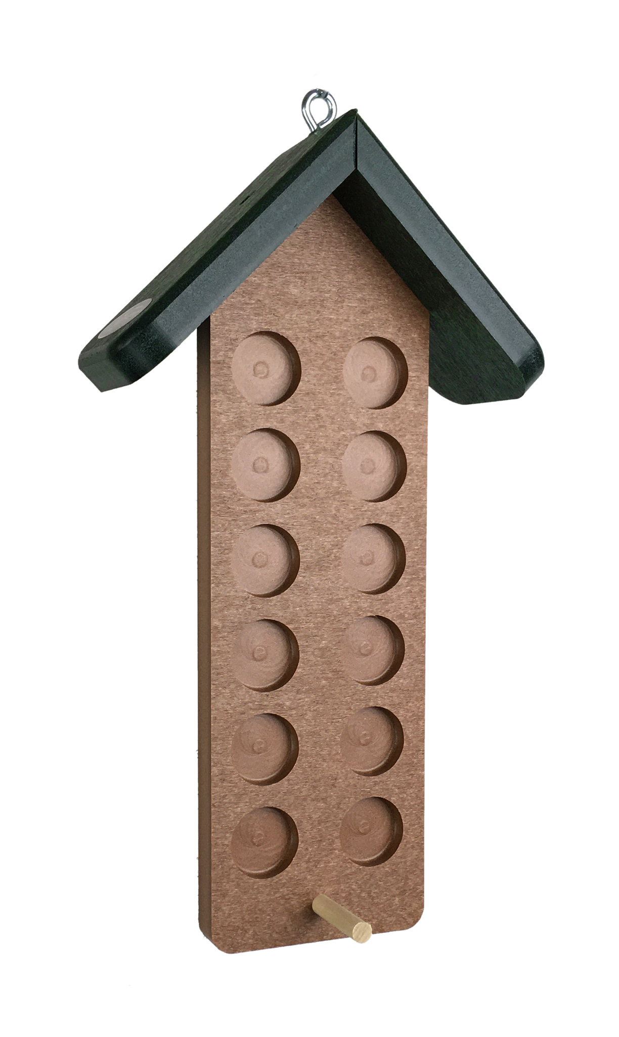 recycled plastic bark butter peanut butter feeder with green roof