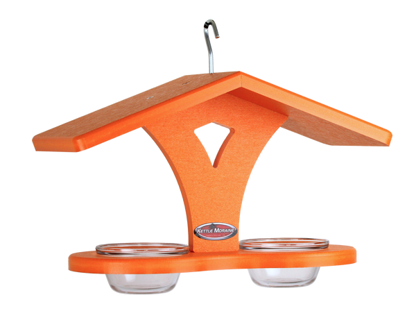 double oriole cup feeder with roof