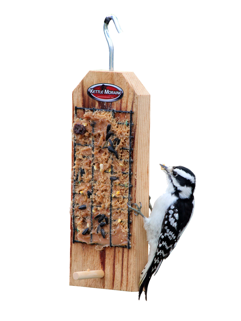 Peanut Butter Feeder with Perch – Kettle Moraine Woodworking Inc