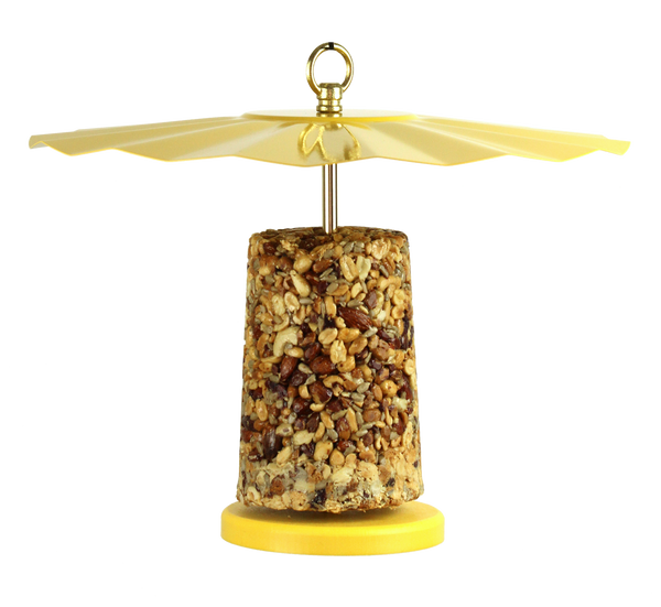yellow kettle moraine nutsie log feeder with galvanized roof