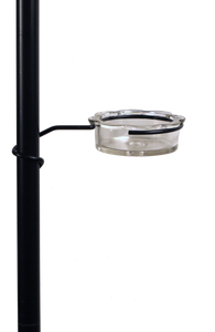 glass dish bird feeder that attaches to pole