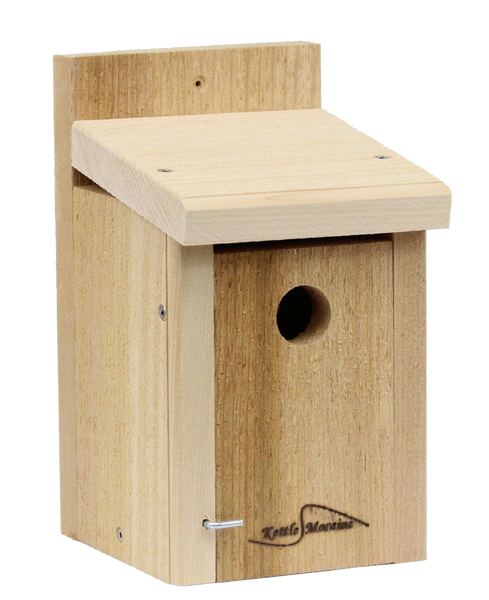 small cedar kettle moraine wren or chickadee nest box for mounting